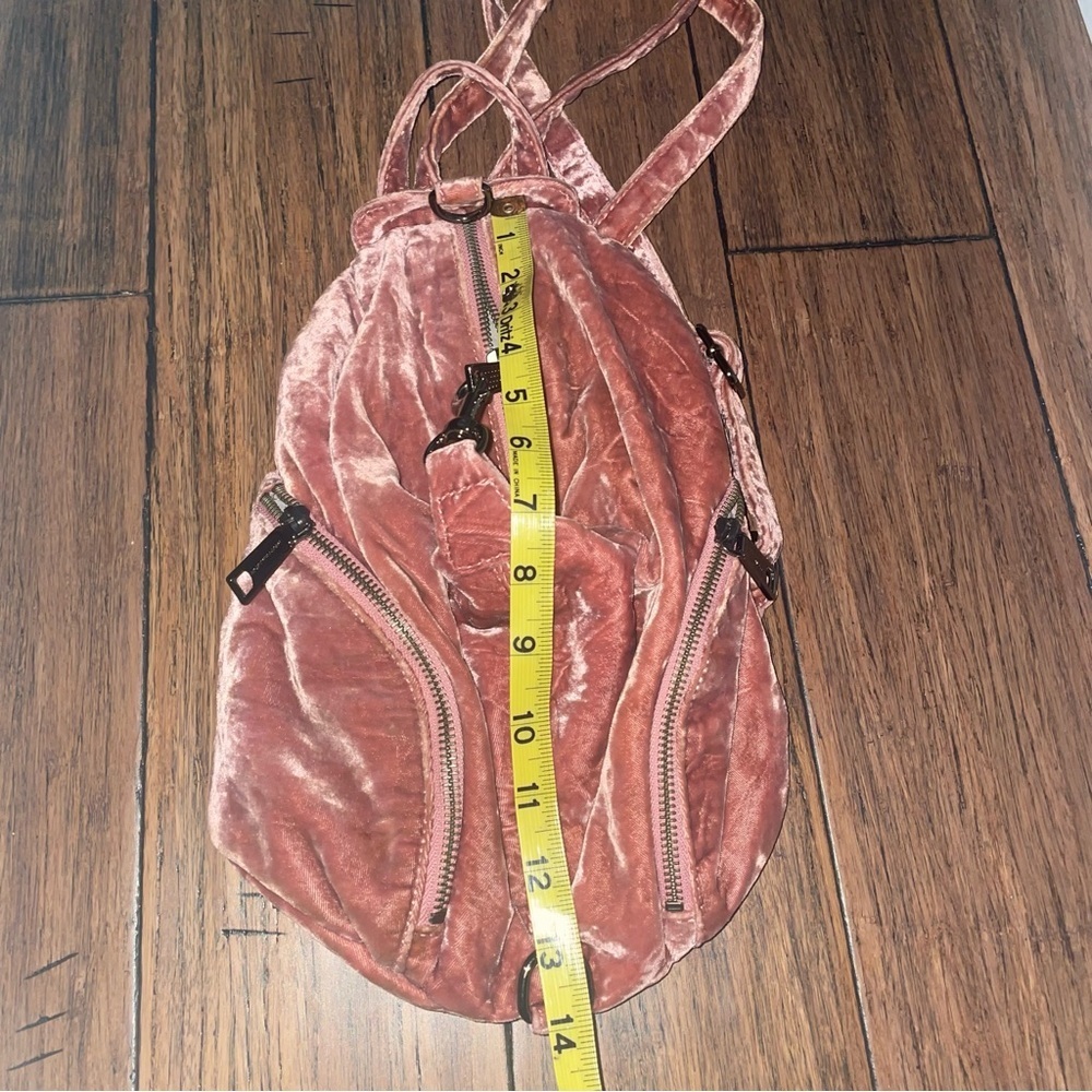 Pink backpack velour backpack velvet backpack Rebecca minkoff Julian - Picture 4 of 16